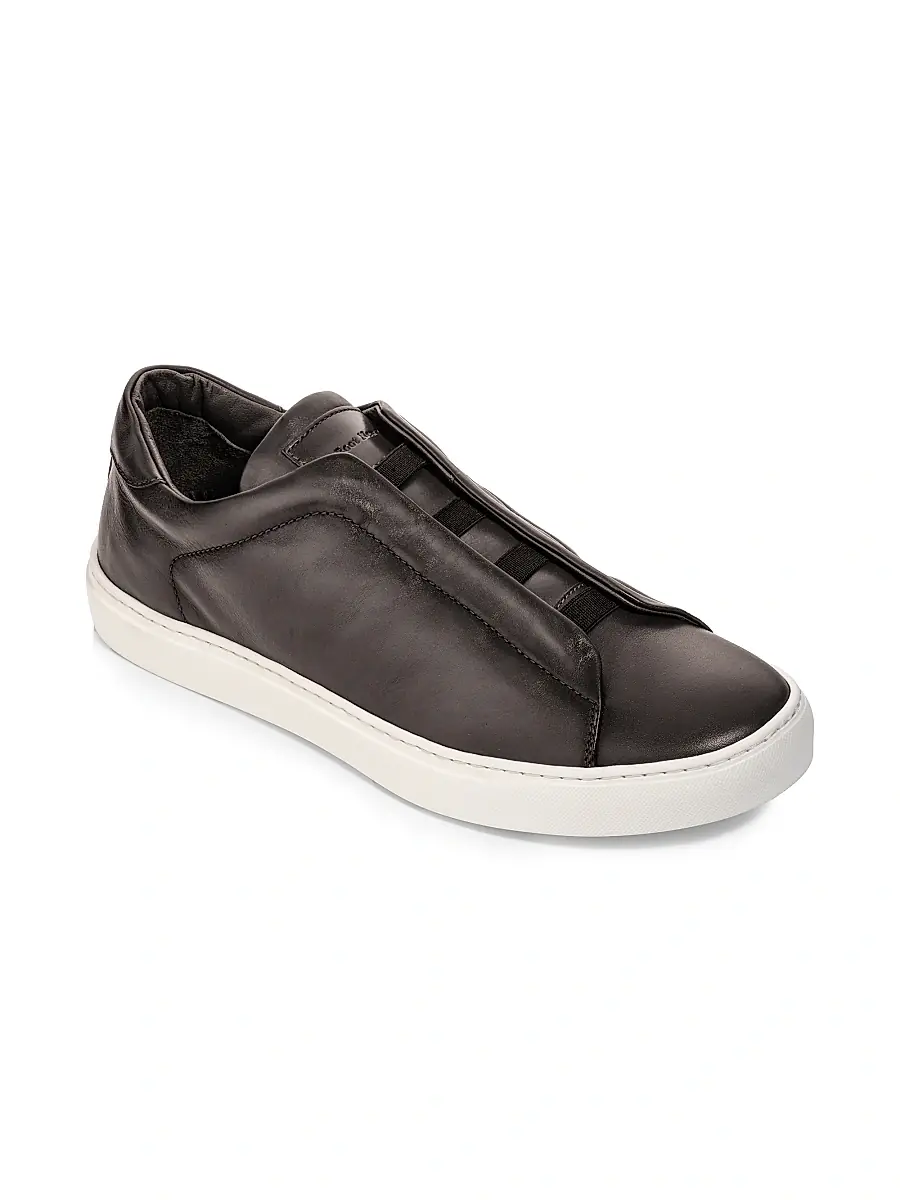 To Boot New York Men's Bolla Leather Slip-On Sneakers - Dark Brown | Thumbnail 2 To Boot New York Men's Bolla Leather Slip-On Sneakers - Dark Brown | Thumbnail 2
