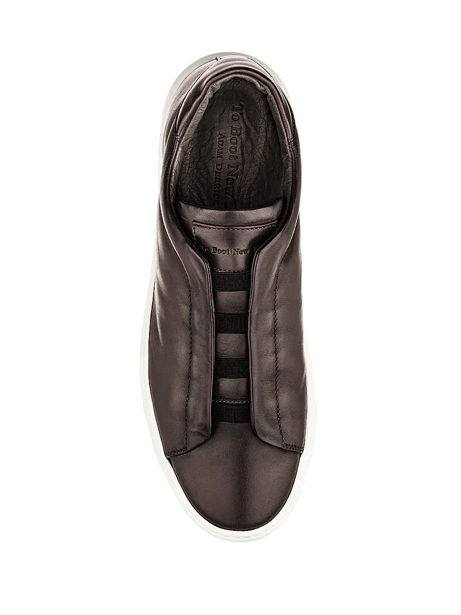 To Boot New York Men's Bolla Leather Slip-On Sneakers - Dark Brown | Thumbnail 3 To Boot New York Men's Bolla Leather Slip-On Sneakers - Dark Brown | Thumbnail 3