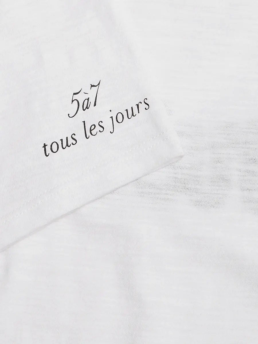 Cinq à Sept Women's Bonjour Sequined Slub Cotton T-Shirt | Thumbnail 7 Cinq à Sept Women's Bonjour Sequined Slub Cotton T-Shirt | Thumbnail 7