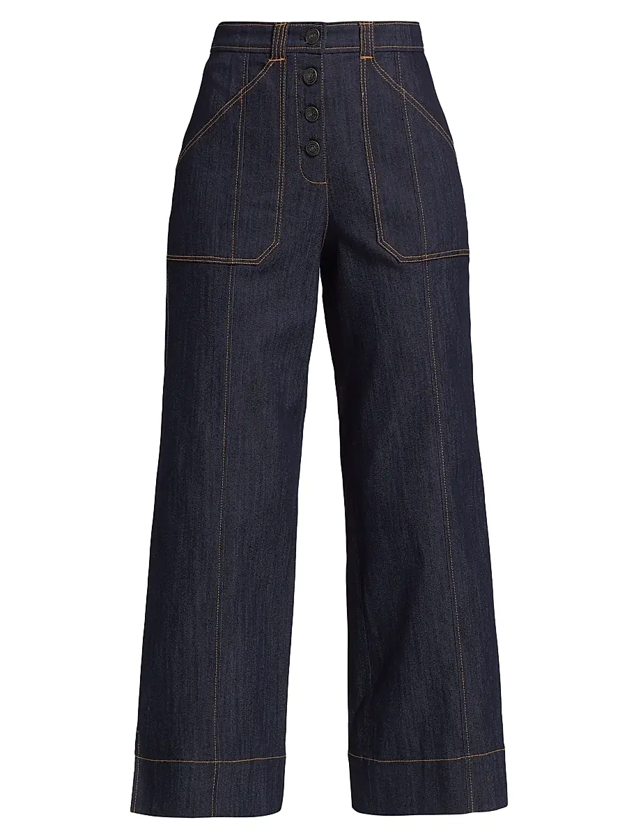 Cinq à Sept Women's Benji Mid-Rise Wide-Leg Jeans - Indigo | Image 1 Cinq à Sept Women's Benji Mid-Rise Wide-Leg Jeans - Indigo | Image 1