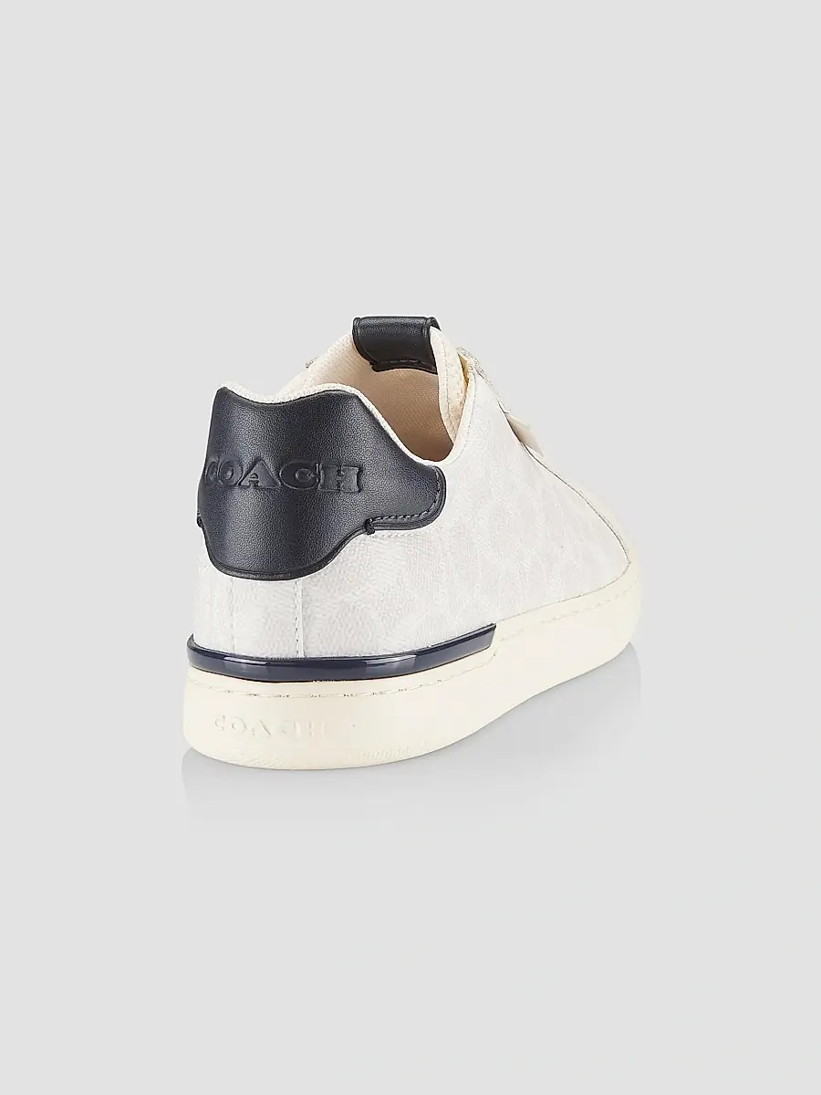 COACH Men's Low-Top Monogram Logo Sneakers - Chalk Cobalt | Thumbnail 3 COACH Men's Low-Top Monogram Logo Sneakers - Chalk Cobalt | Thumbnail 3