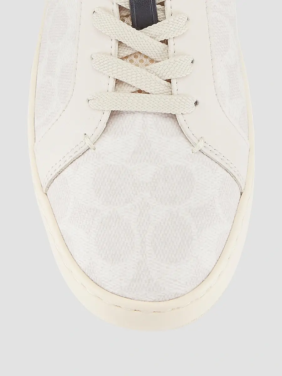 COACH Men's Low-Top Monogram Logo Sneakers - Chalk Cobalt | Thumbnail 4 COACH Men's Low-Top Monogram Logo Sneakers - Chalk Cobalt | Thumbnail 4