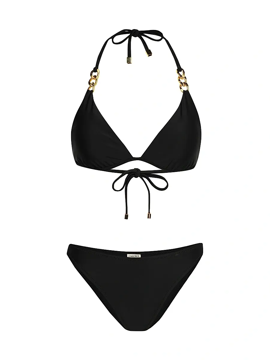 L'Agence Women's Solids Jean Scoop-Front Bikini Bottom | Thumbnail 4