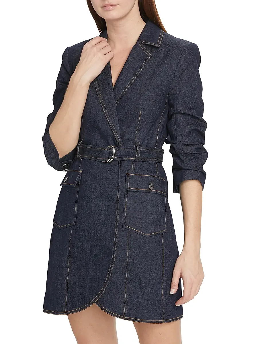 Cinq à Sept Women's Jenessa Denim Blazer Minidress | Thumbnail 3 Cinq à Sept Women's Jenessa Denim Blazer Minidress | Thumbnail 3