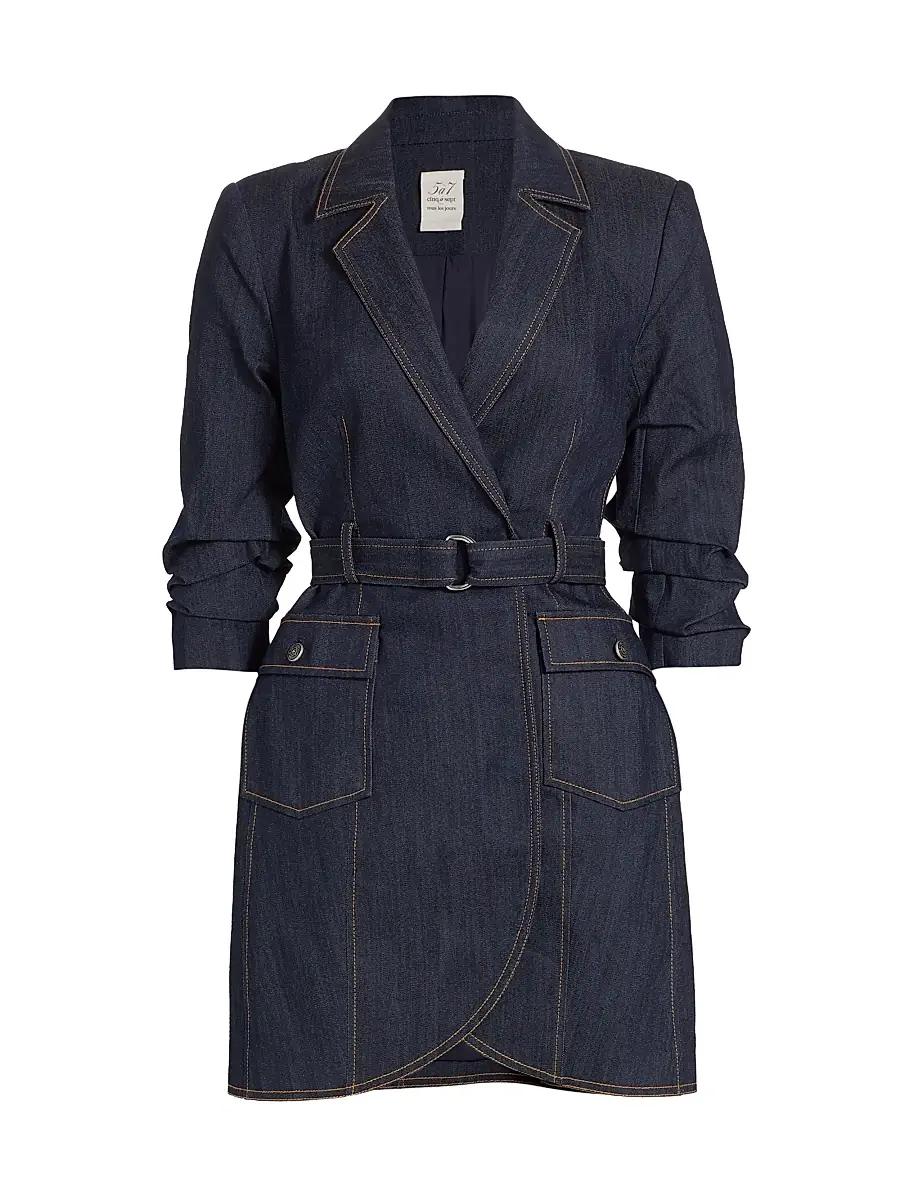 Cinq à Sept Women's Jenessa Denim Blazer Minidress - Indigo | Image 1 Cinq à Sept Women's Jenessa Denim Blazer Minidress - Indigo | Image 1