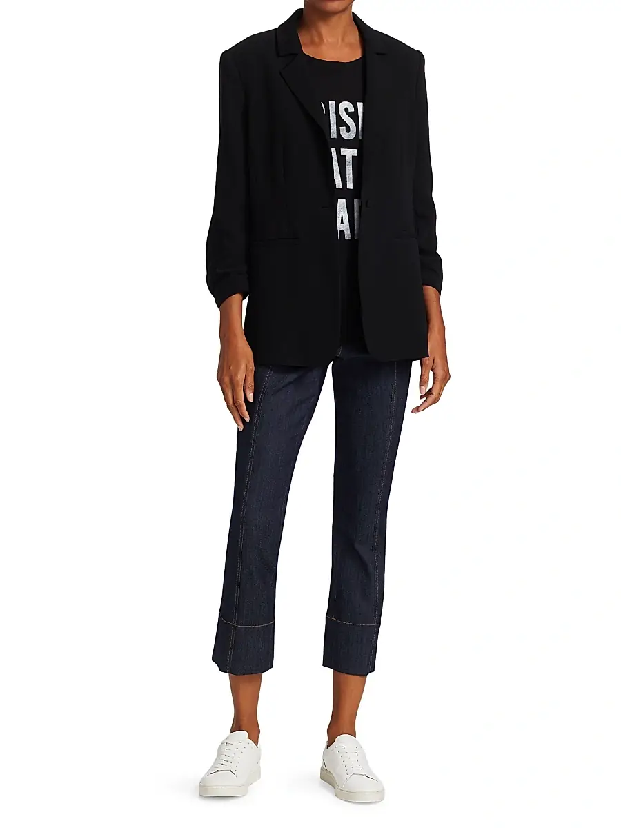 Cinq à Sept Women's Khloe Crepe Ruched Blazer | Thumbnail 13