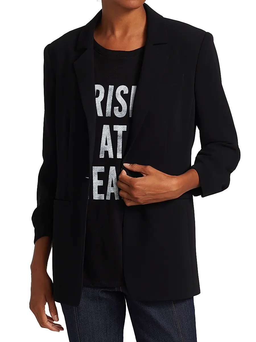 Cinq à Sept Women's Khloe Crepe Ruched Blazer | Thumbnail 14