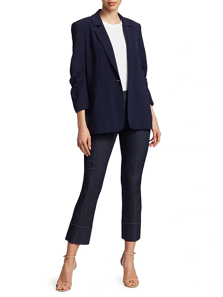 Cinq à Sept Women's Khloe Crepe Ruched Blazer | Thumbnail 20