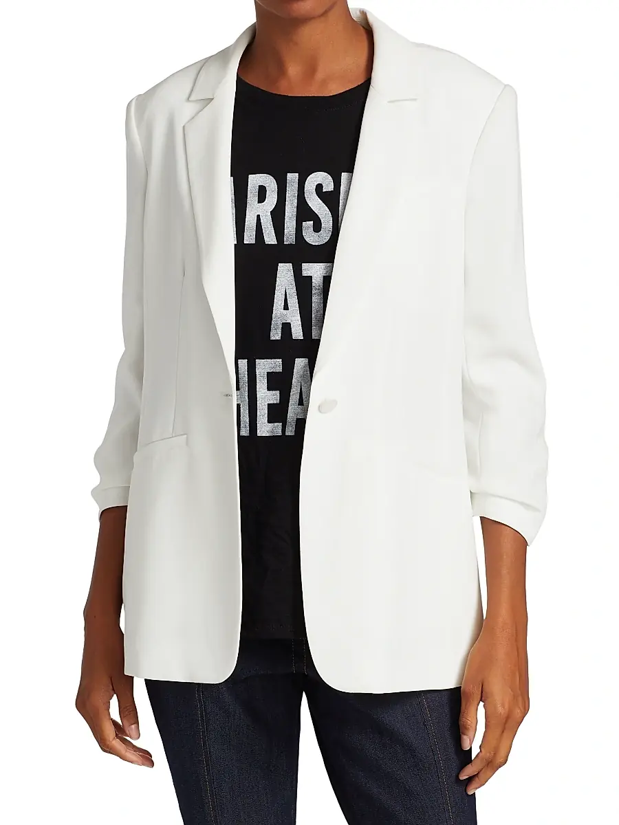 Cinq à Sept Women's Khloe Crepe Ruched Blazer | Thumbnail 3