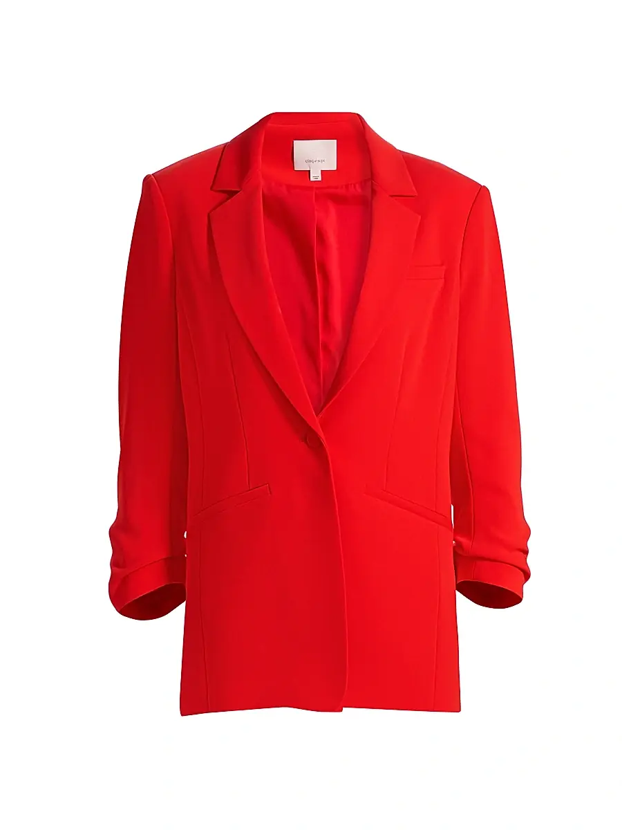 Cinq à Sept Women's Khloe Crepe Ruched Blazer | Thumbnail 5