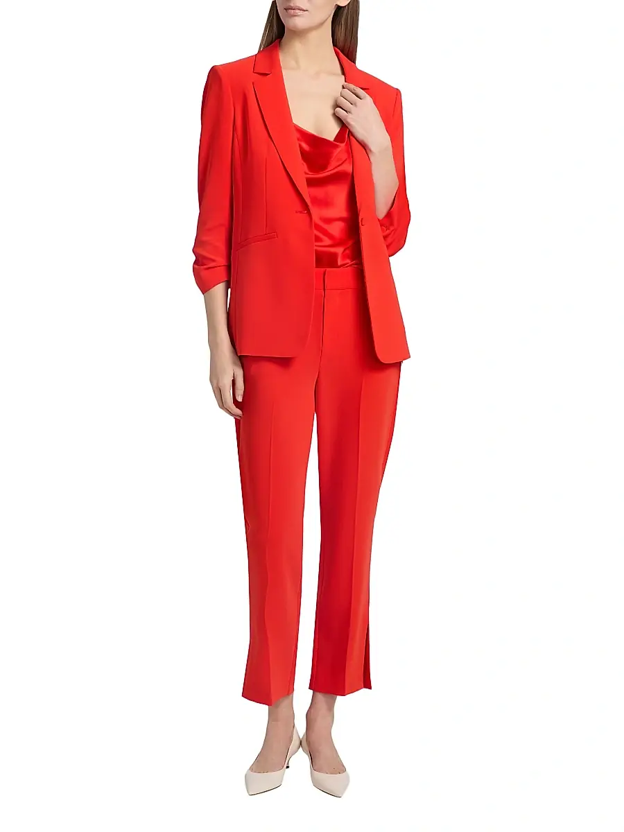 Cinq à Sept Women's Khloe Crepe Ruched Blazer | Thumbnail 6