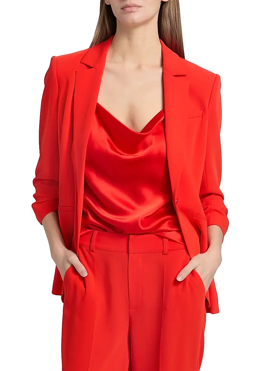Cinq à Sept Women's Khloe Crepe Ruched Blazer | Thumbnail 7
