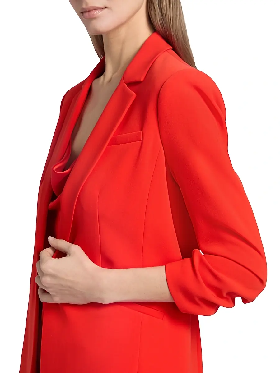 Cinq à Sept Women's Khloe Crepe Ruched Blazer | Thumbnail 10