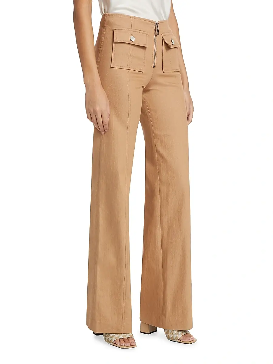 Cinq à Sept Women's Azure Cotton-Blend Zip Pants | Thumbnail 4 Cinq à Sept Women's Azure Cotton-Blend Zip Pants | Thumbnail 4