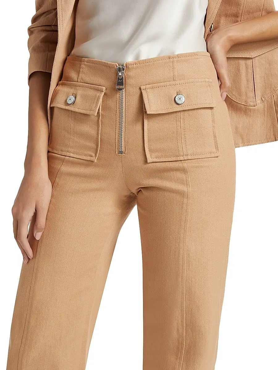 Cinq à Sept Women's Azure Cotton-Blend Zip Pants | Thumbnail 6 Cinq à Sept Women's Azure Cotton-Blend Zip Pants | Thumbnail 6