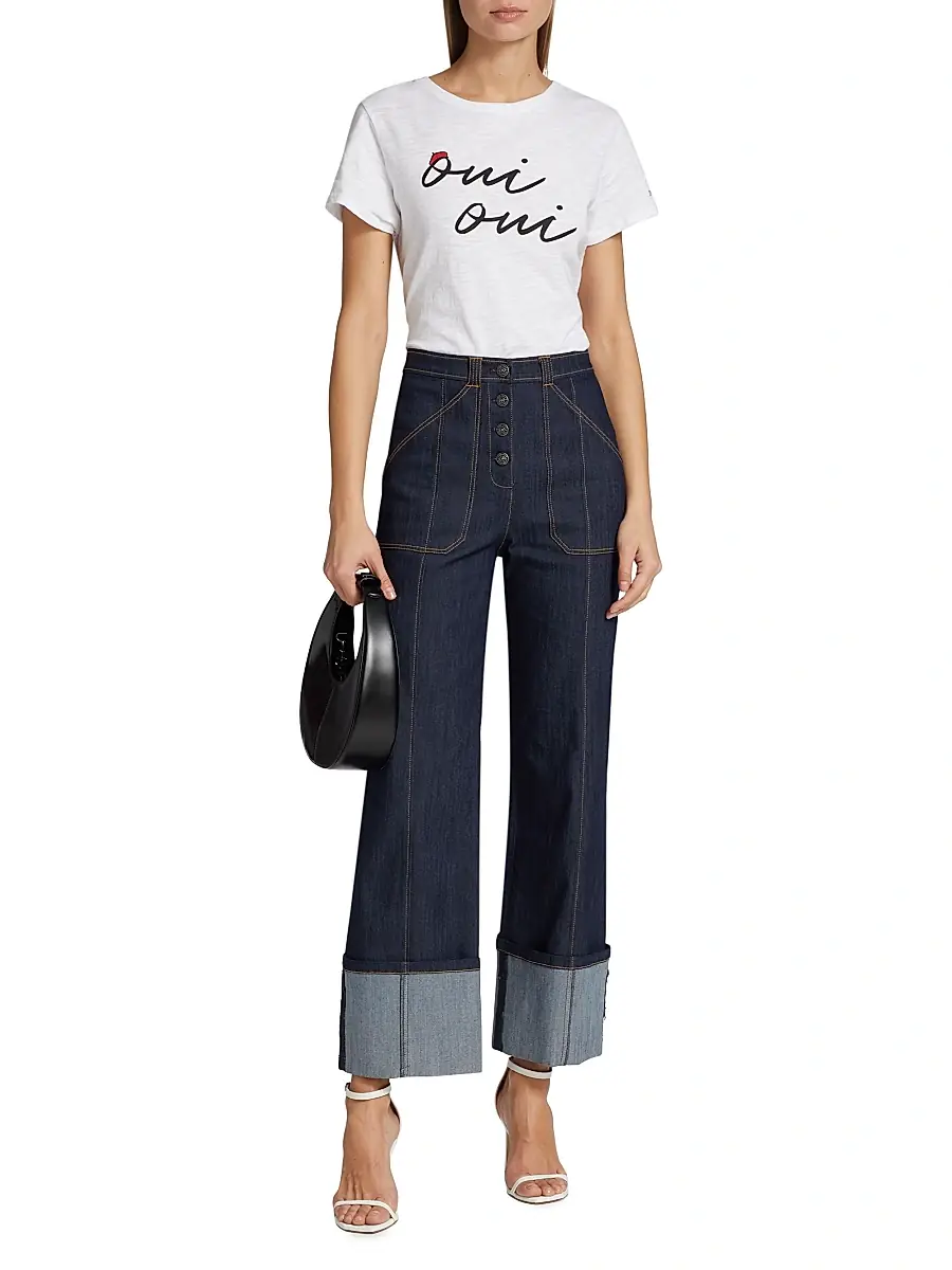Cinq à Sept Women's Benji Cuffed Wide-Leg Jeans | Thumbnail 2 Cinq à Sept Women's Benji Cuffed Wide-Leg Jeans | Thumbnail 2