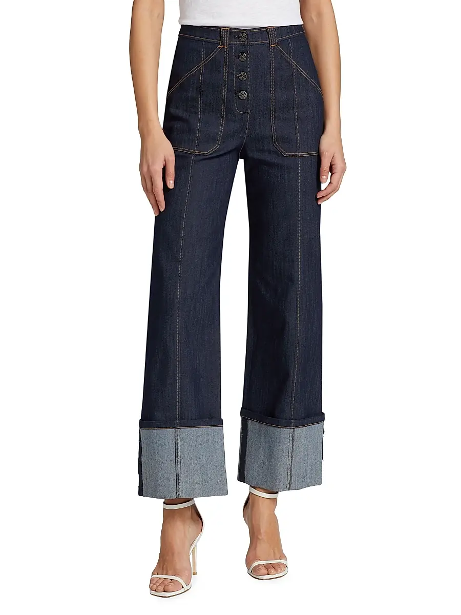 Cinq à Sept Women's Benji Cuffed Wide-Leg Jeans | Thumbnail 3 Cinq à Sept Women's Benji Cuffed Wide-Leg Jeans | Thumbnail 3