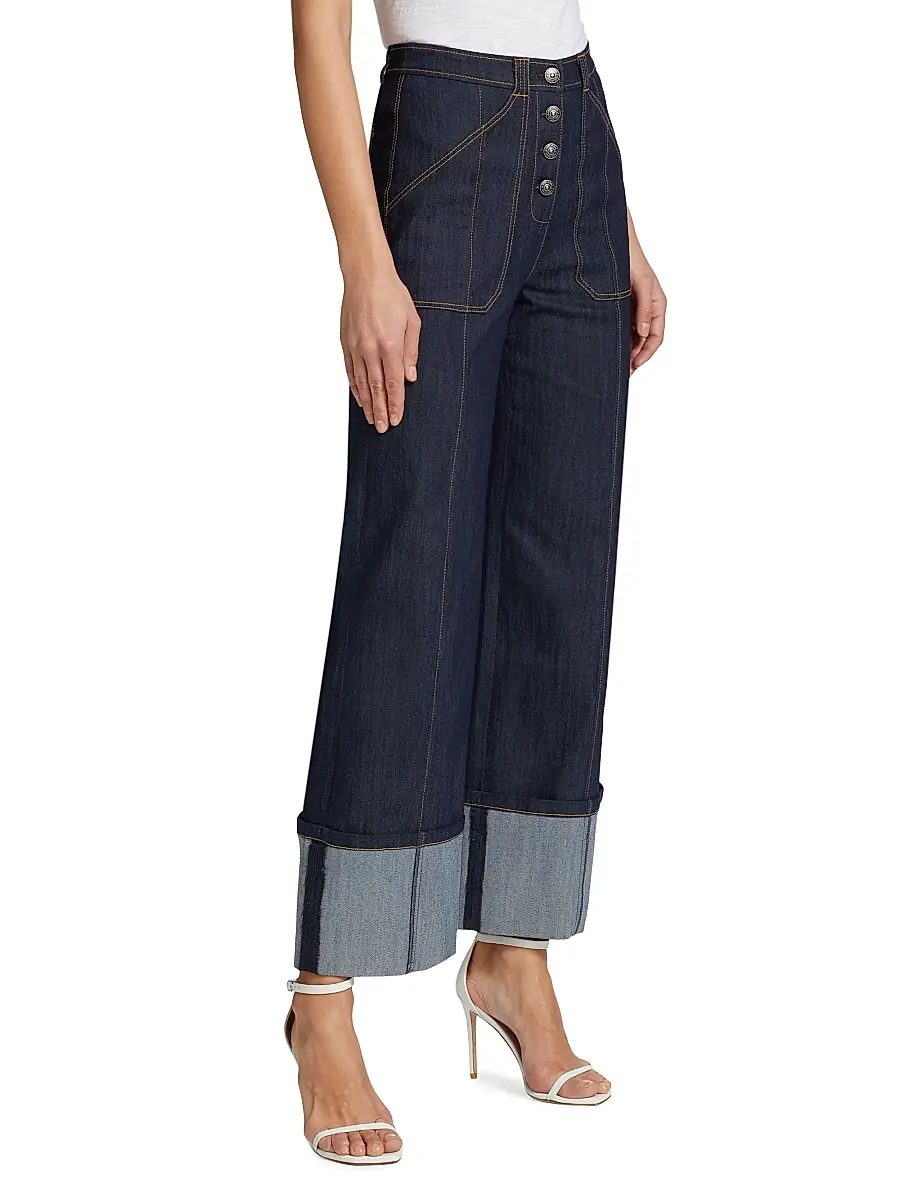 Cinq à Sept Women's Benji Cuffed Wide-Leg Jeans | Thumbnail 4 Cinq à Sept Women's Benji Cuffed Wide-Leg Jeans | Thumbnail 4