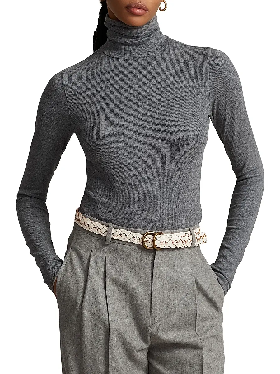 Polo Ralph Lauren Women's Stretch Rib-Knit Turtleneck Sweater | Thumbnail 3 Polo Ralph Lauren Women's Stretch Rib-Knit Turtleneck Sweater | Thumbnail 3