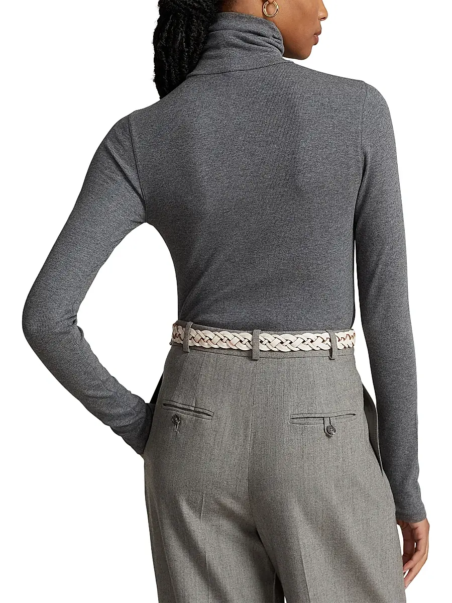 Polo Ralph Lauren Women's Stretch Rib-Knit Turtleneck Sweater | Thumbnail 4 Polo Ralph Lauren Women's Stretch Rib-Knit Turtleneck Sweater | Thumbnail 4