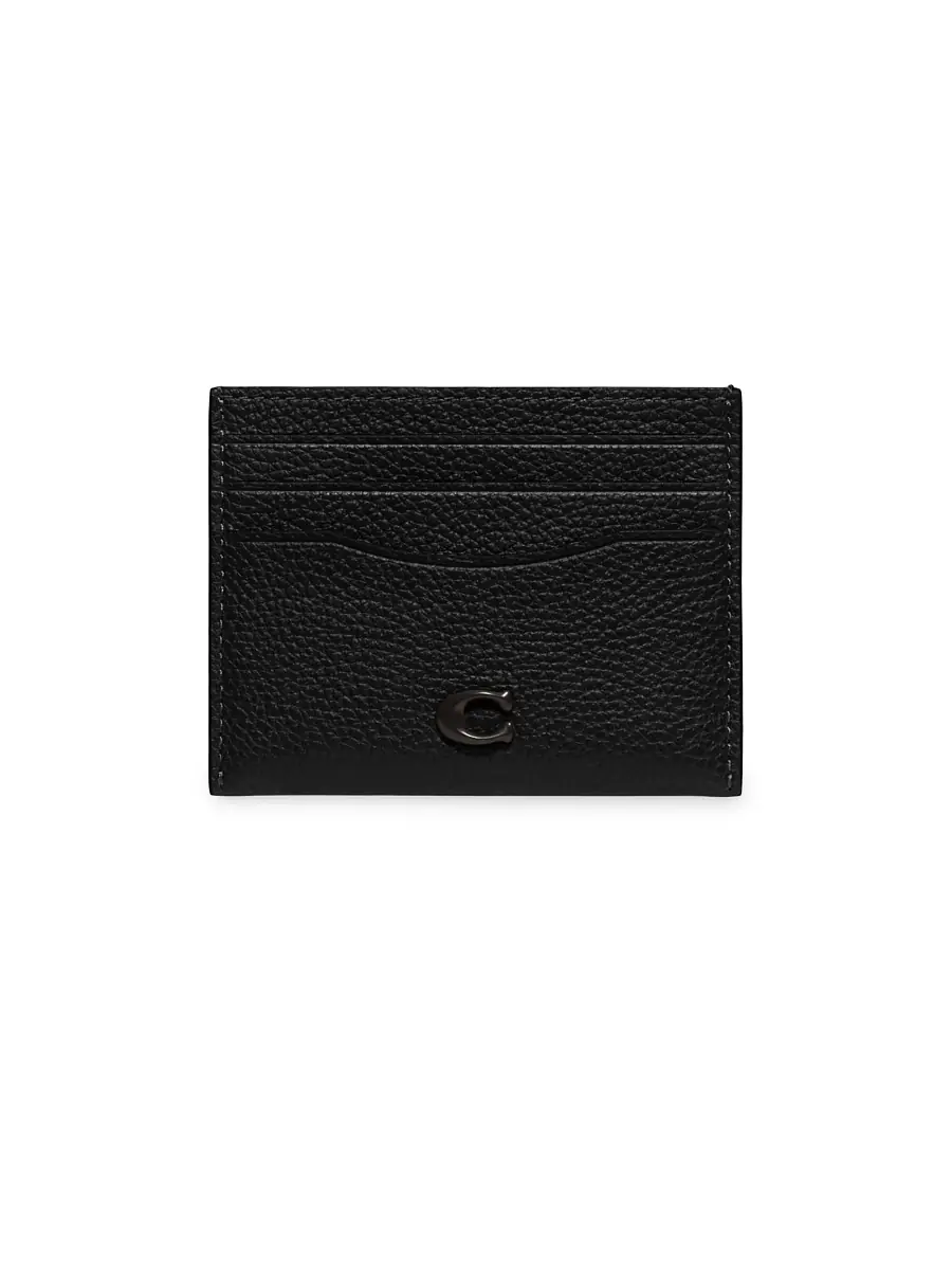 COACH Men's Leather Card Case - Black | Thumbnail 2
