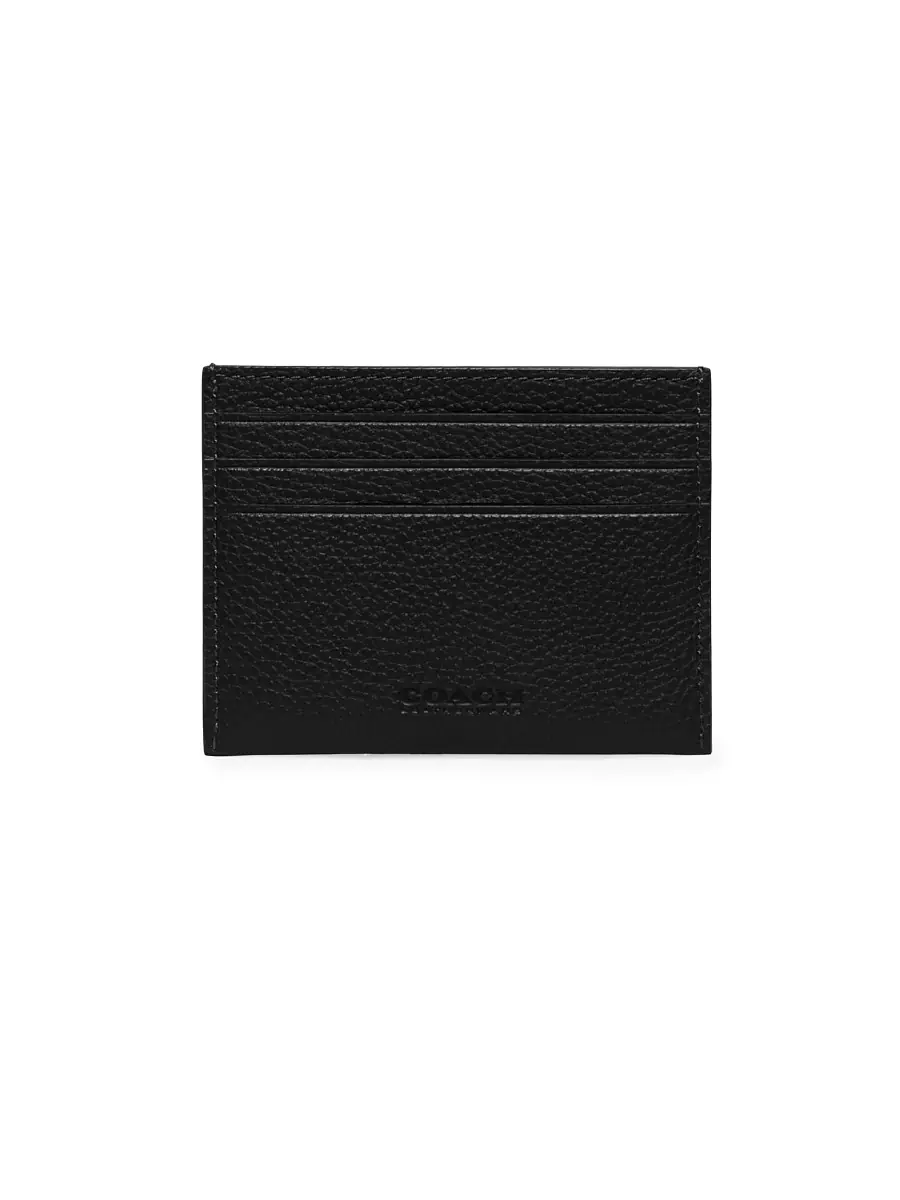 COACH Men's Leather Card Case - Black | Image 1 COACH Men's Leather Card Case - Black | Image 1