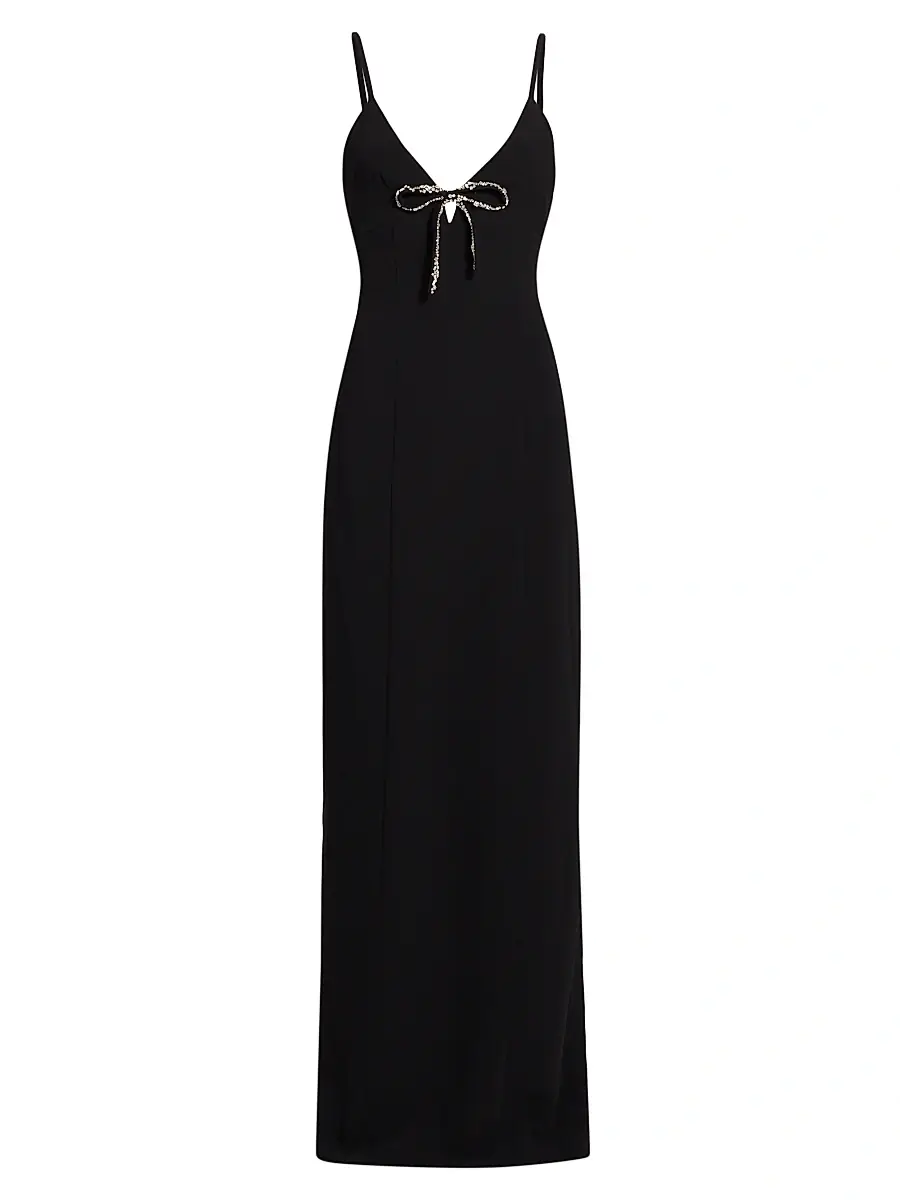 Cinq à Sept Women's Adele Embellished Bow Gown - Black | Image 1 Cinq à Sept Women's Adele Embellished Bow Gown - Black | Image 1