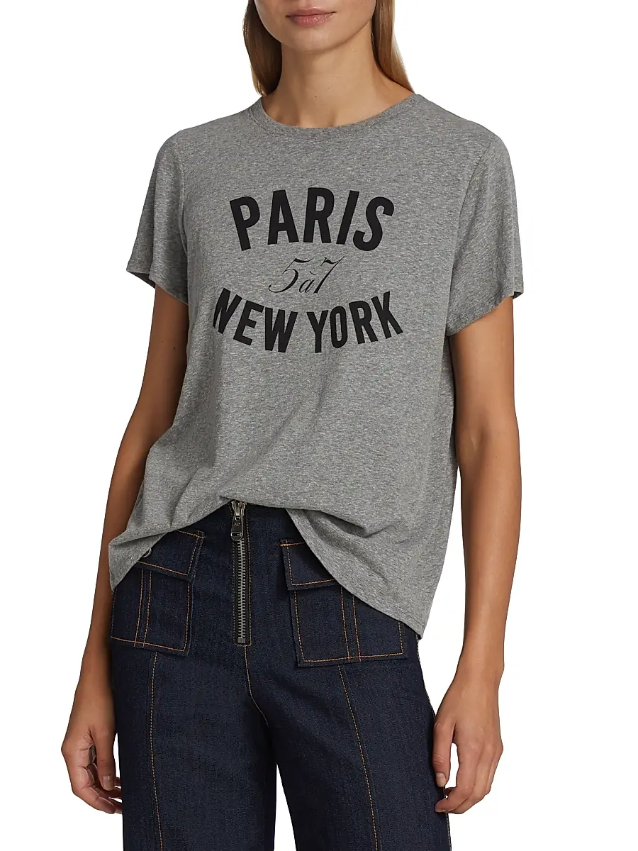 Cinq à Sept Women's Paris New York Graphic T-Shirt | Thumbnail 3 Cinq à Sept Women's Paris New York Graphic T-Shirt | Thumbnail 3