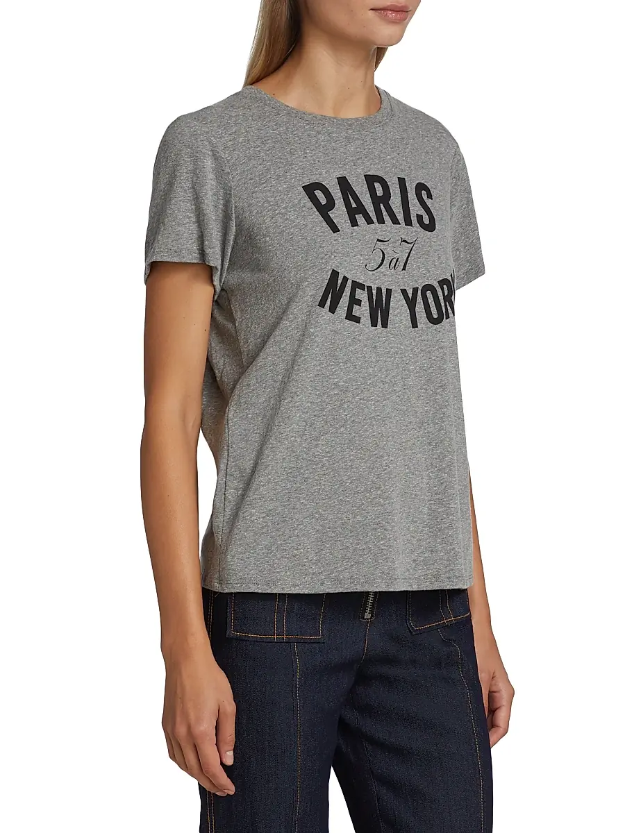 Cinq à Sept Women's Paris New York Graphic T-Shirt | Thumbnail 4 Cinq à Sept Women's Paris New York Graphic T-Shirt | Thumbnail 4