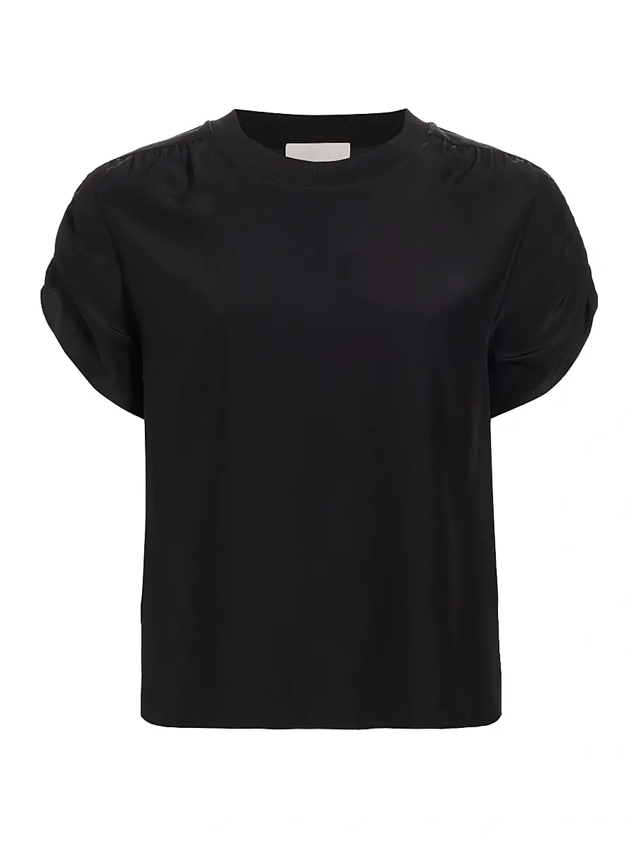 Cinq à Sept Women's Lorainne Silk T-Shirt - Black | Image 1 Cinq à Sept Women's Lorainne Silk T-Shirt - Black | Image 1