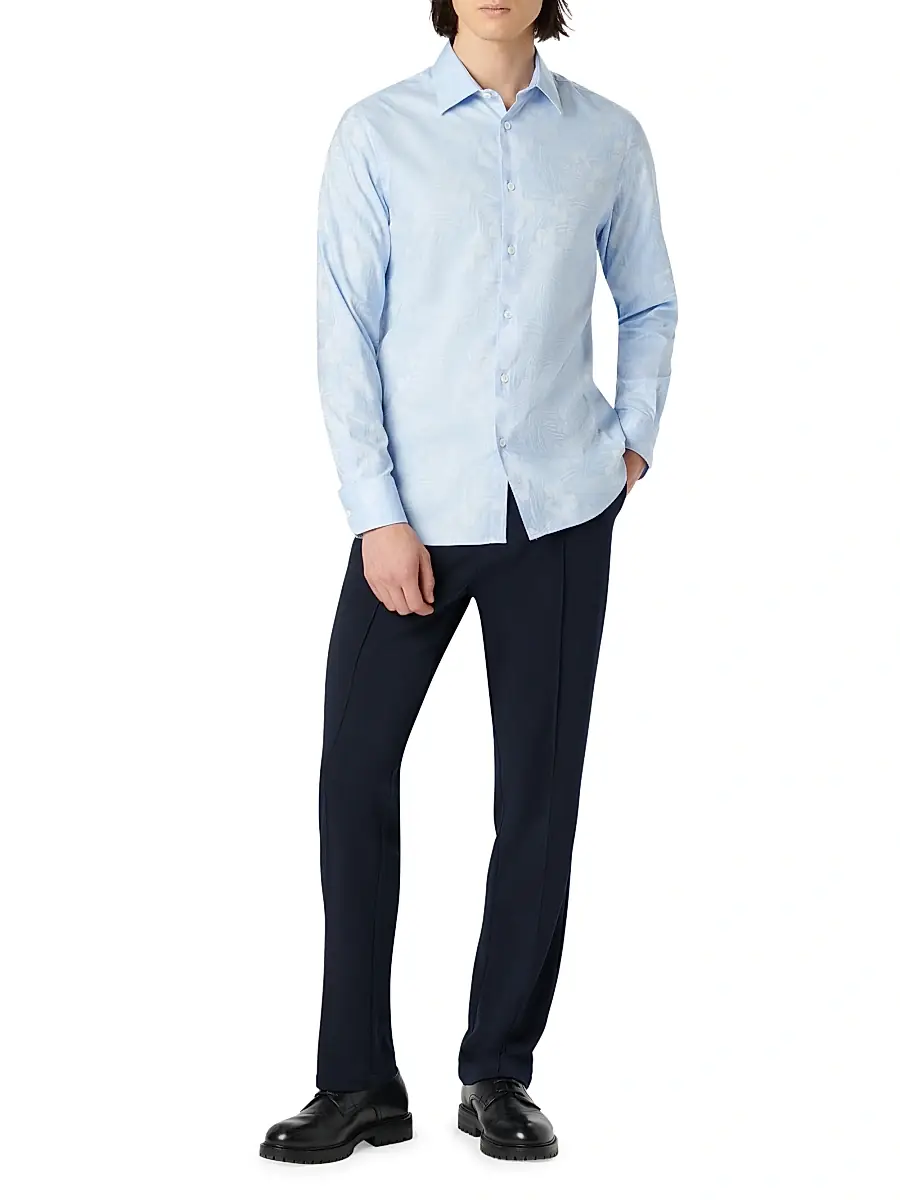 Bugatchi Men's Julian Floral Cotton Button-Front Shirt | Thumbnail 2 Bugatchi Men's Julian Floral Cotton Button-Front Shirt | Thumbnail 2