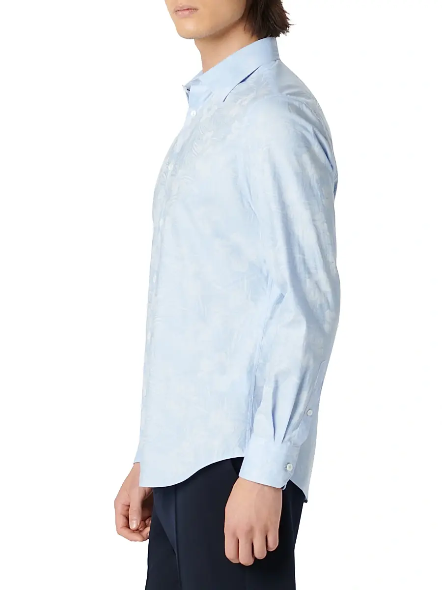 Bugatchi Men's Julian Floral Cotton Button-Front Shirt | Thumbnail 4 Bugatchi Men's Julian Floral Cotton Button-Front Shirt | Thumbnail 4