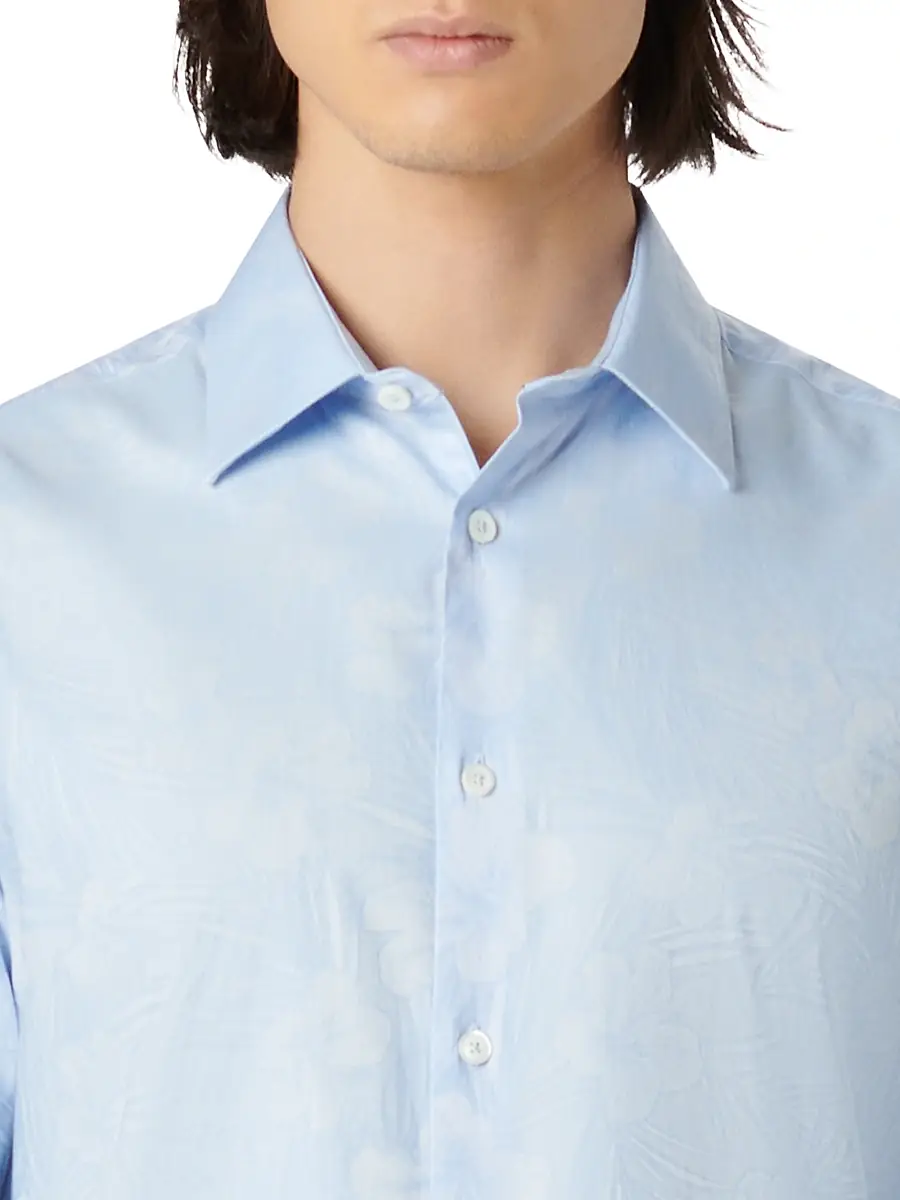 Bugatchi Men's Julian Floral Cotton Button-Front Shirt | Thumbnail 6 Bugatchi Men's Julian Floral Cotton Button-Front Shirt | Thumbnail 6
