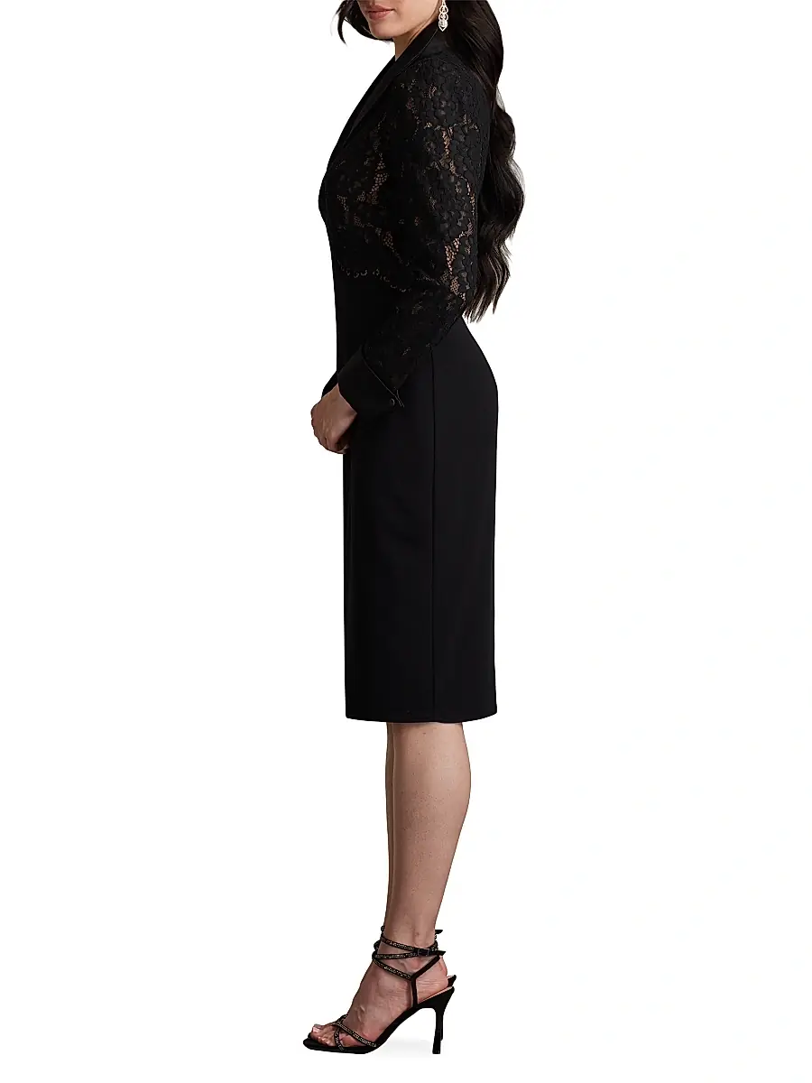 Tadashi Shoji Women's Lace & Crepe Sheath Dress | Thumbnail 4 Tadashi Shoji Women's Lace & Crepe Sheath Dress | Thumbnail 4