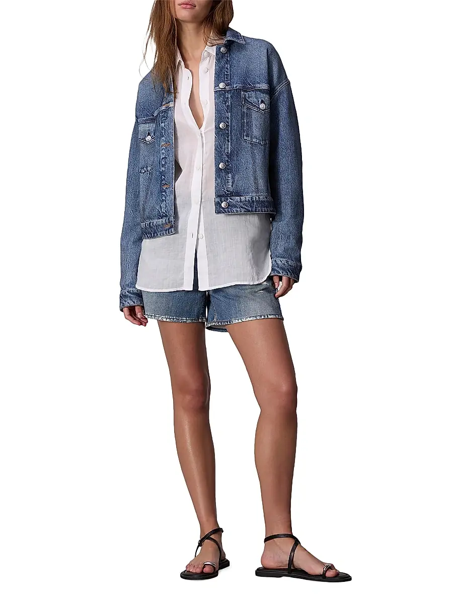 rag & bone Women's rb Miramar Denim Trucker Jacket | Thumbnail 2