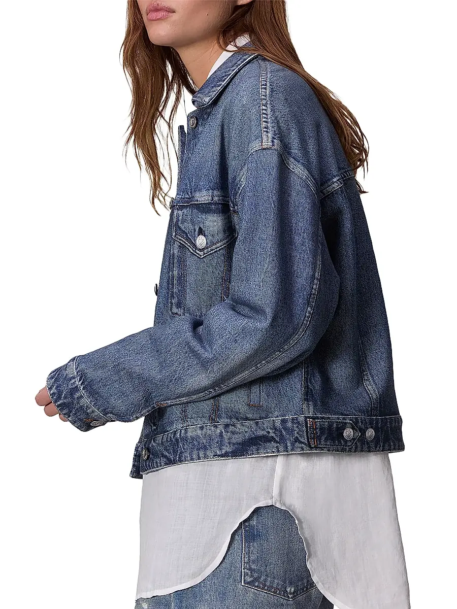 rag & bone Women's rb Miramar Denim Trucker Jacket | Thumbnail 4
