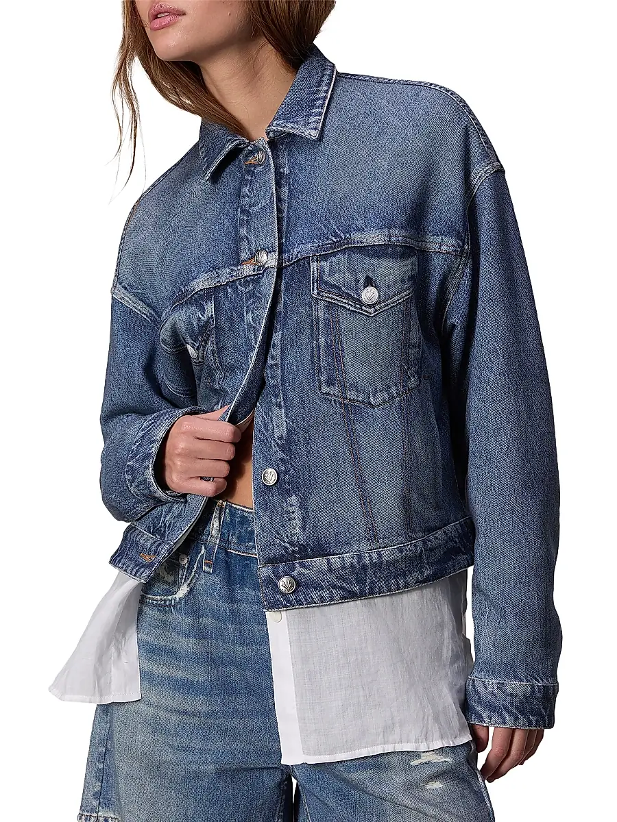 rag & bone Women's rb Miramar Denim Trucker Jacket | Thumbnail 6