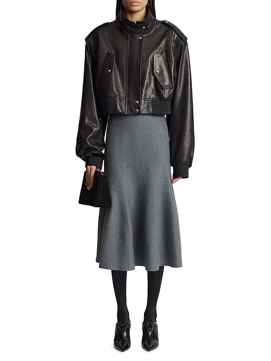 Khaite Women's Kember Leather Jacket - Black | Thumbnail 2 Khaite Women's Kember Leather Jacket - Black | Thumbnail 2