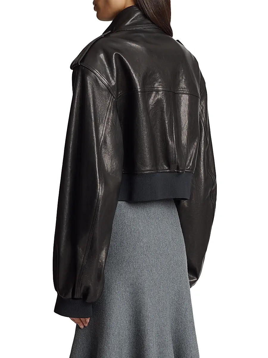 Khaite Women's Kember Leather Jacket - Black | Thumbnail 5 Khaite Women's Kember Leather Jacket - Black | Thumbnail 5