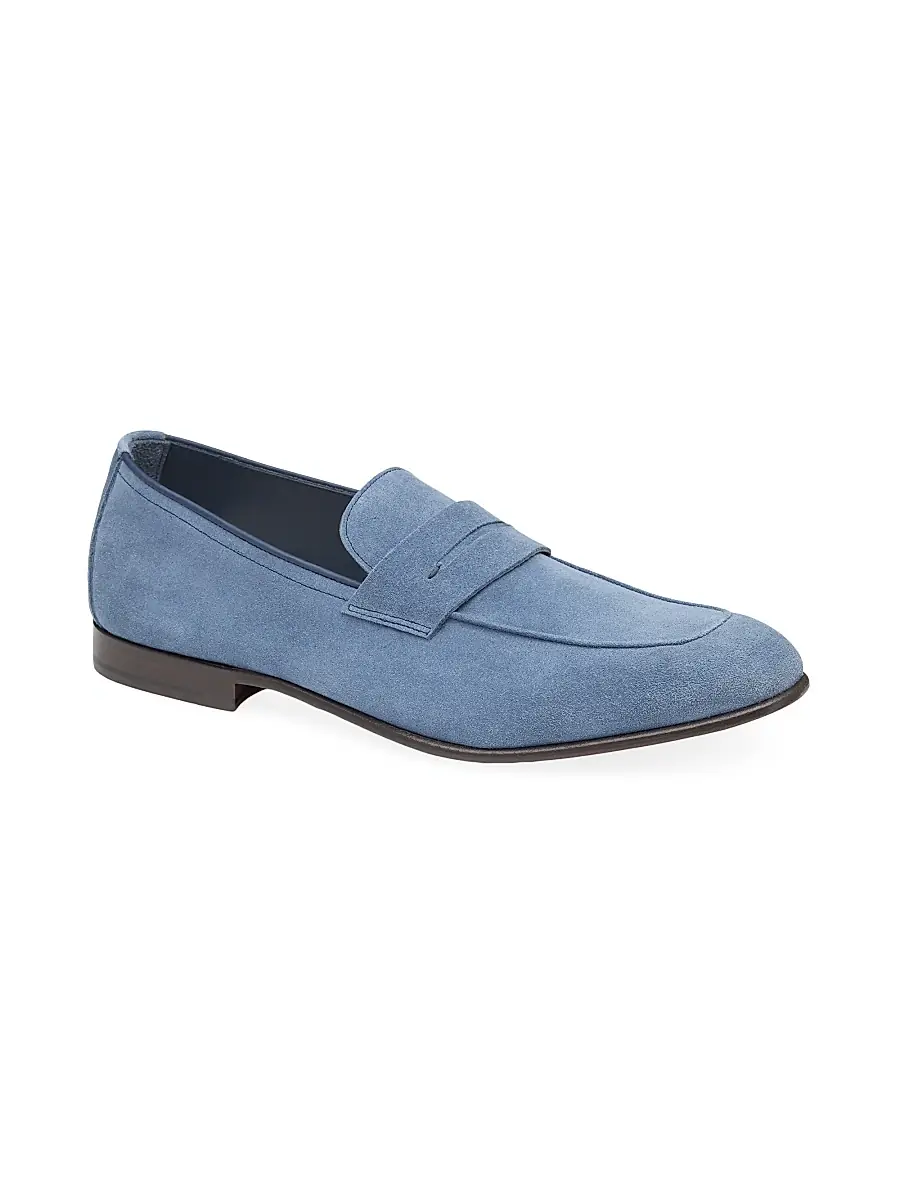 Johnston & Murphy Men's Taylor Suede Penny Loafers | Thumbnail 2 Johnston & Murphy Men's Taylor Suede Penny Loafers | Thumbnail 2