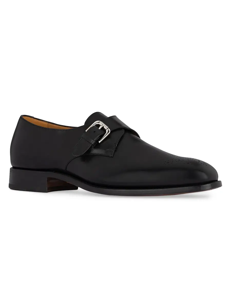 Ralph Lauren Purple Label Men's Darnell II Leather Monk Strap Dress Loafers - Black | Image 1 Ralph Lauren Purple Label Men's Darnell II Leather Monk Strap Dress Loafers - Black | Image 1