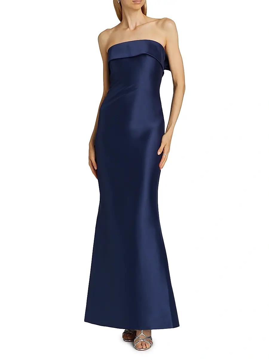 BADGLEY MISCHKA Women's Satin Strapless Gown | Thumbnail 2