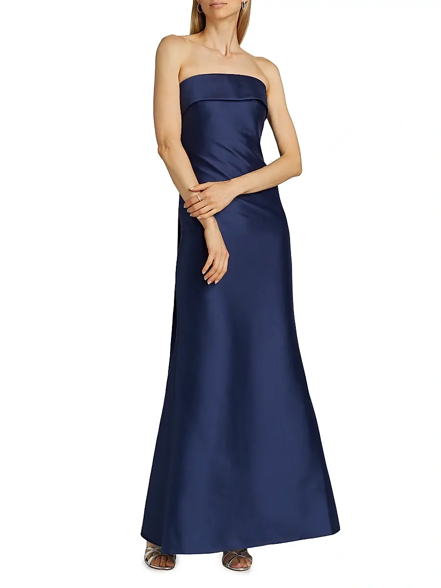 BADGLEY MISCHKA Women's Satin Strapless Gown | Thumbnail 3