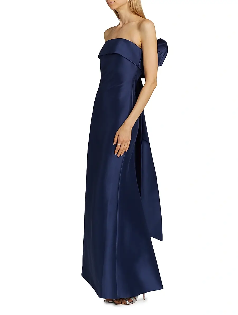 BADGLEY MISCHKA Women's Satin Strapless Gown | Thumbnail 4