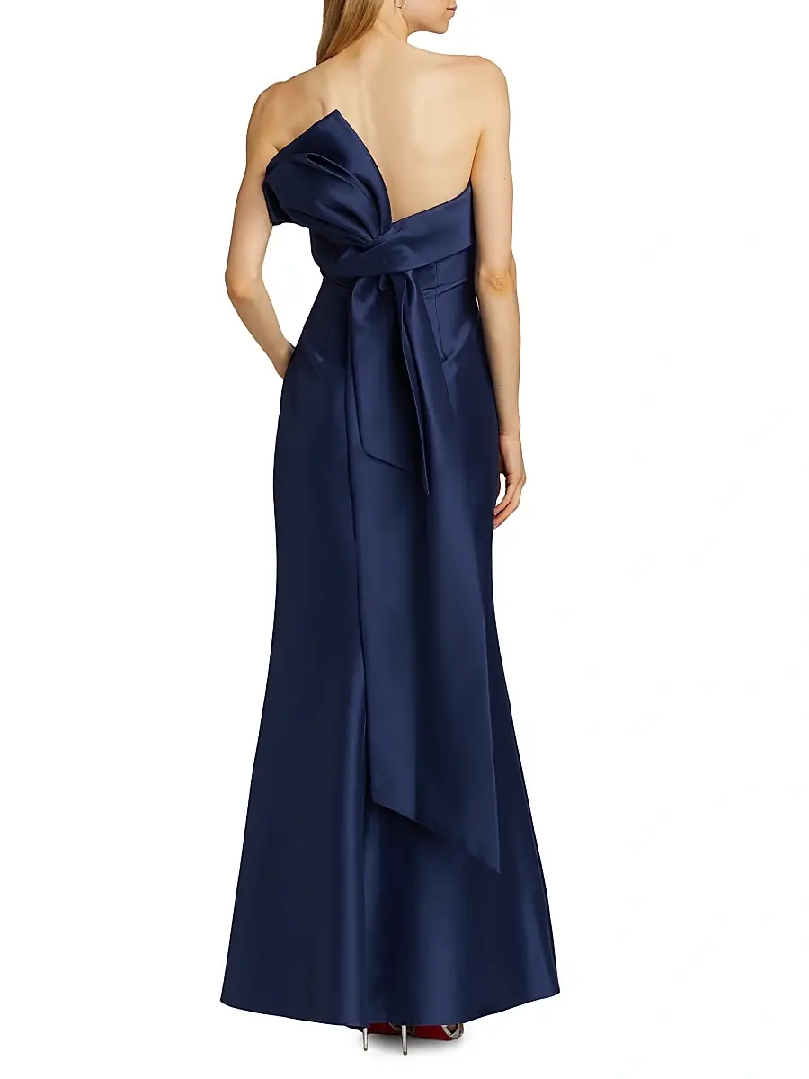 BADGLEY MISCHKA Women's Satin Strapless Gown | Thumbnail 5
