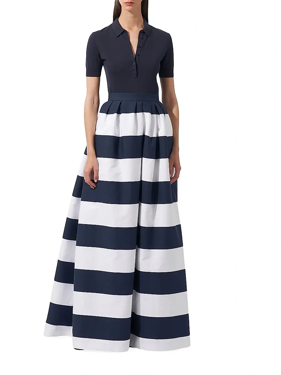 Carolina Herrera Women's Striped Ball Maxi Skirt - Midnight Multi | Thumbnail 2 Carolina Herrera Women's Striped Ball Maxi Skirt - Midnight Multi | Thumbnail 2