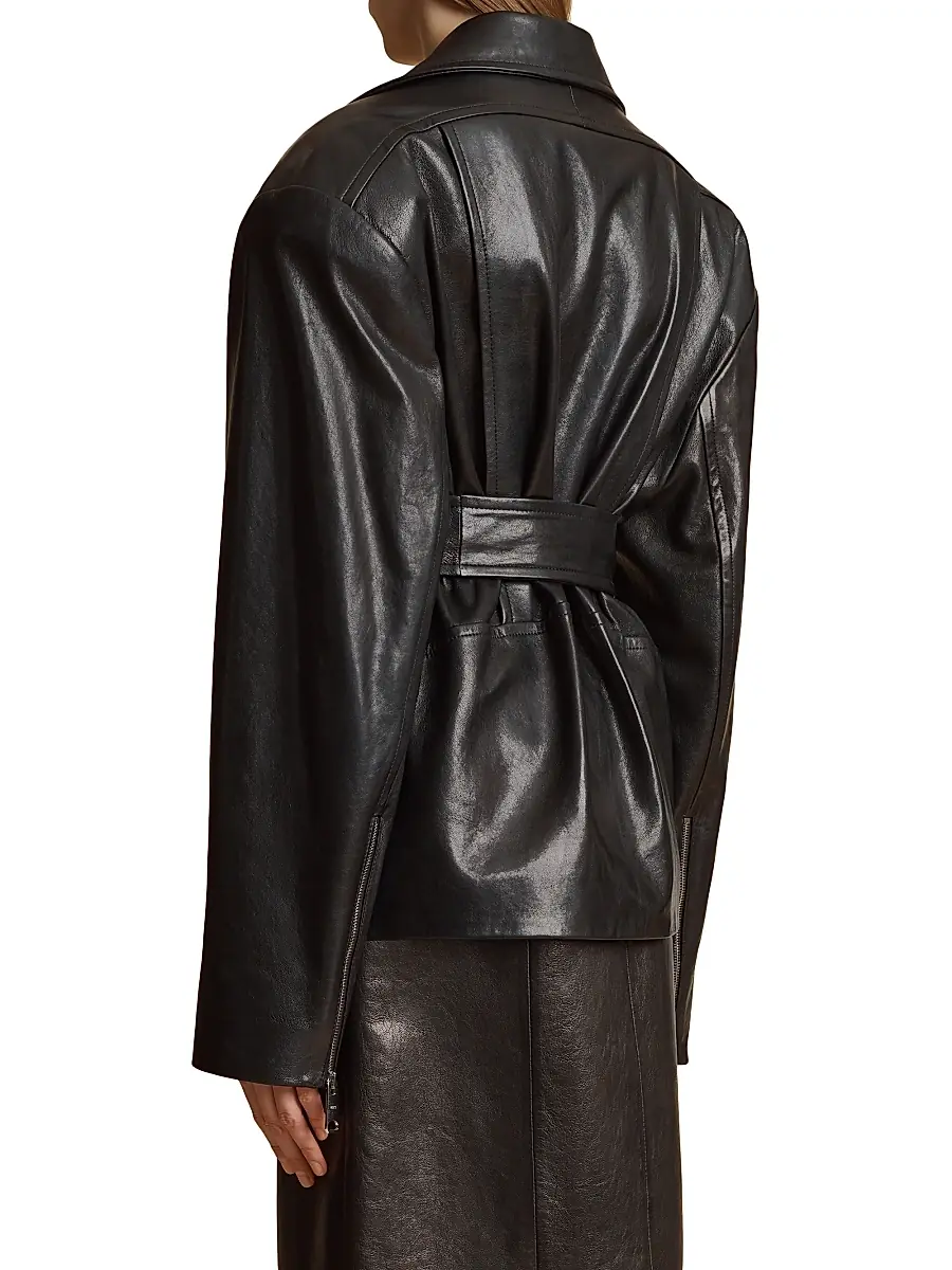Khaite Women's Fabbie Leather Jacket - Black | Thumbnail 4 Khaite Women's Fabbie Leather Jacket - Black | Thumbnail 4