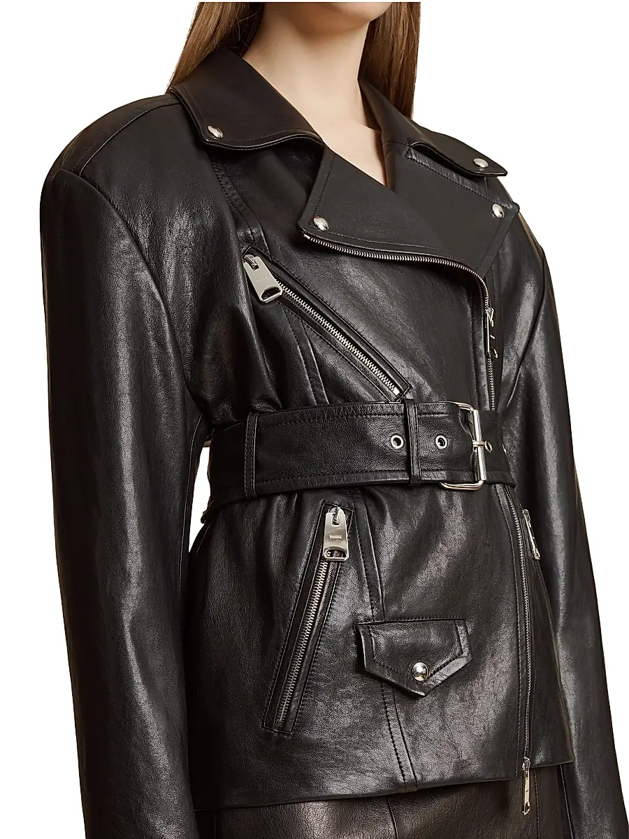 Khaite Women's Fabbie Leather Jacket - Black | Thumbnail 5 Khaite Women's Fabbie Leather Jacket - Black | Thumbnail 5