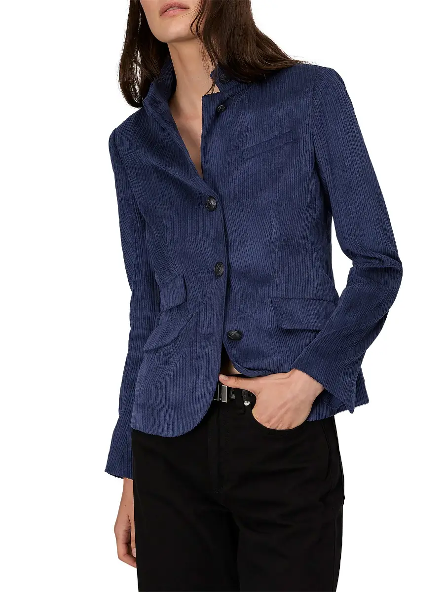 rag & bone Women's Slade Corduroy Blazer - Navy | Thumbnail 2 rag & bone Women's Slade Corduroy Blazer - Navy | Thumbnail 2