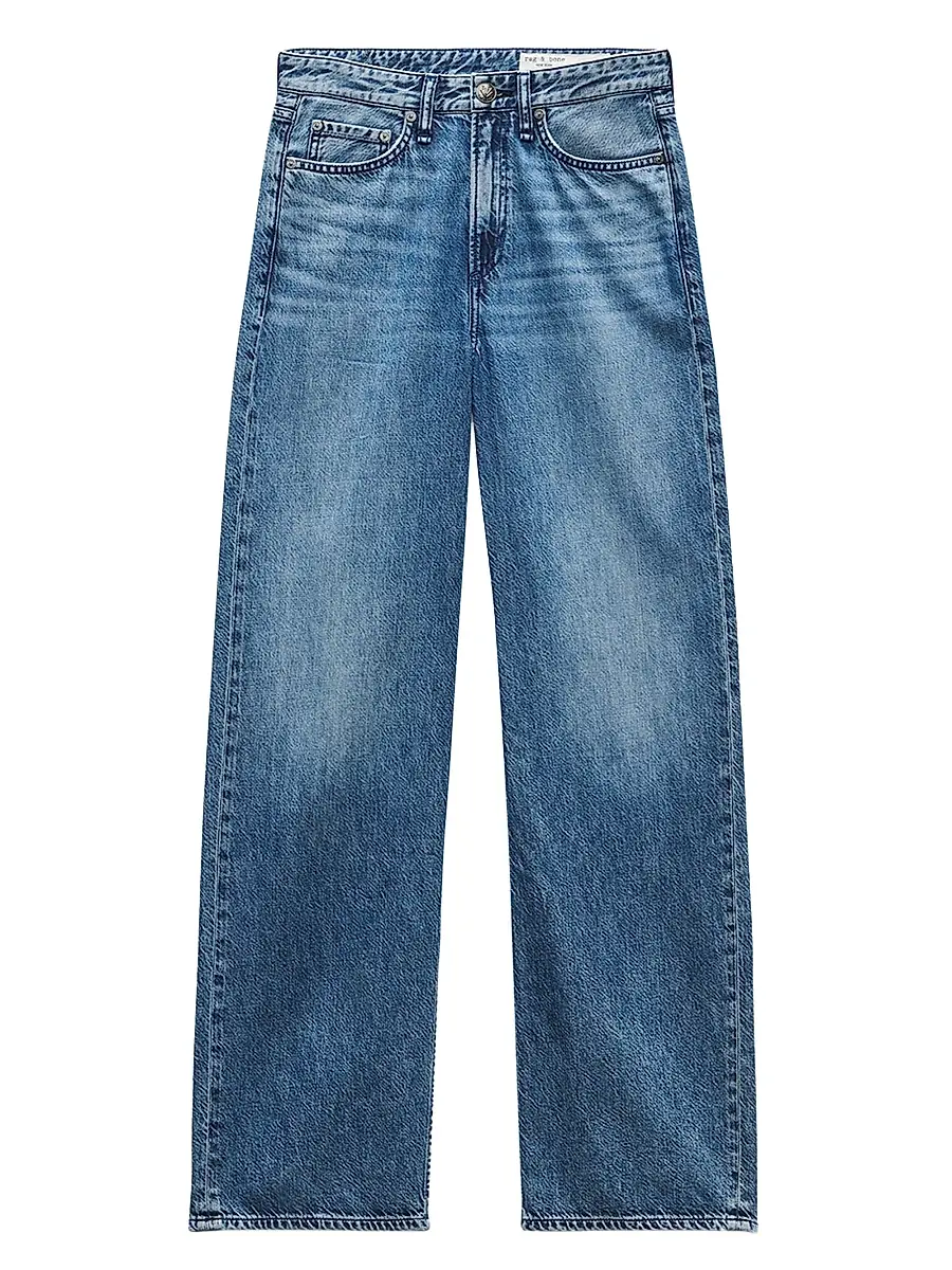 rag & bone Women's Logan High-Rise Wide-Leg Jeans